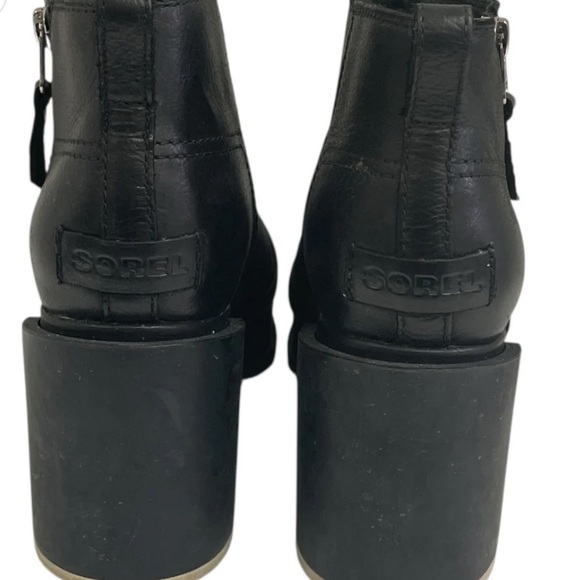Black Leather Ankle Boots- Sorel size 8 - Picture 3 of 3